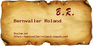 Bernvaller Roland névjegykártya